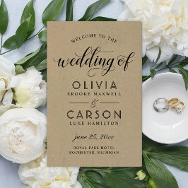 Moderne Kraft- und Black Script-Hochzeitsprogramme