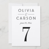 Moderne Kraft- und Black Wedding-Tischnummer Einladung (Vorderseite)