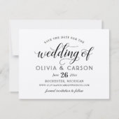 Moderne Kraft- und Schwarz-Script-Hochzeit Save The Date (Vorderseite)