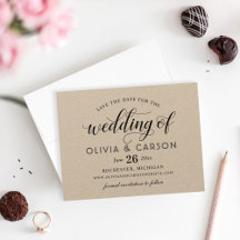 Moderne Kraft- und Schwarz-Script-Hochzeit