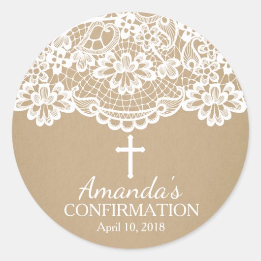 Moderne Kraft-Vintag-Spitzenkoffer Runder Aufkleber (Vorderseite)