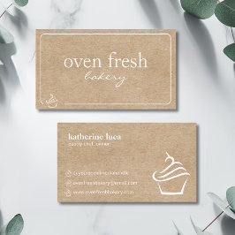 Moderne Kraft White Cupcake Bäckerei Visitenkarte