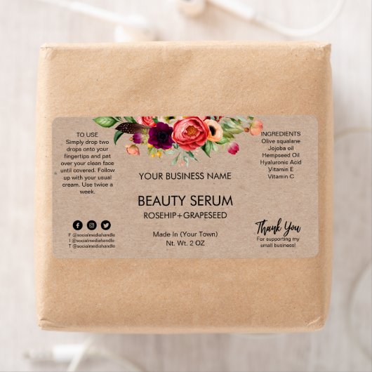 Moderne kraftvolle Gesichts- und Haarserumetikette (Insitu)