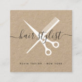 Moderne Kräftweiße Schere mit dem Markenzeichen Ha Quadratische Visitenkarte (Vorderseite)