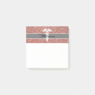 Moderne Krankenschwester Caduceus Rose Gold Pink G Post-it Klebezettel