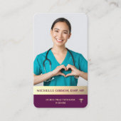 Moderne Krankenschwester Elegant Luxus Lila Gold Visitenkarte (Vorderseite)