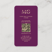 Moderne Krankenschwester Elegant Luxus Lila Gold Visitenkarte (Rückseite)