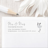 Moderne Kranschrift Mrs. Wedding Rücksendeadresse (Insitu)