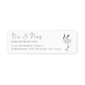 Moderne Kranschrift Mrs. Wedding Rücksendeadresse (Vorne)