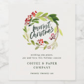 Moderne Kranz botanische Firmenjubiläen Weinetikett (Einzelnes Label)