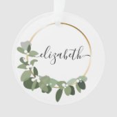 Moderne Kranz personalisierter Name Weihnachtsfeie Ornament (Vorderseite)
