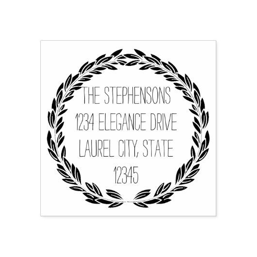 Moderne Kranzhochzeit oder Circle Address Gummistempel (Prägung)