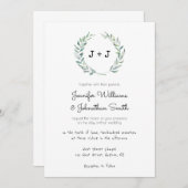 Moderne Kranzhochzeiten Einladung (Vorne/Hinten)