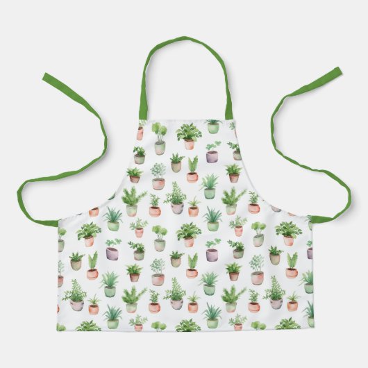 Moderne Kräuter Aquarell Schürze (Vorderseite)