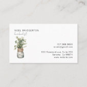 Moderne Kräuter-Pflanze Wasserfarbe Visitenkarte (Rückseite)