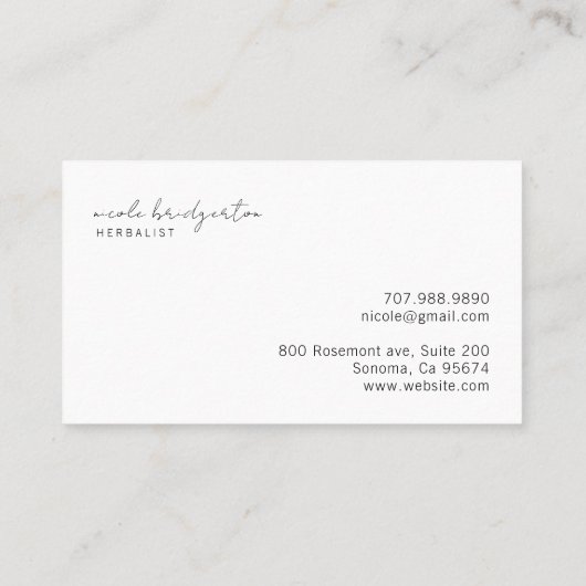 Moderne Kräuterhangtrockene Pflanze Naturopath Visitenkarte (Rückseite)
