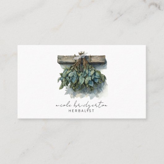 Moderne Kräuterhangtrockene Pflanze Visitenkarte (Vorderseite)