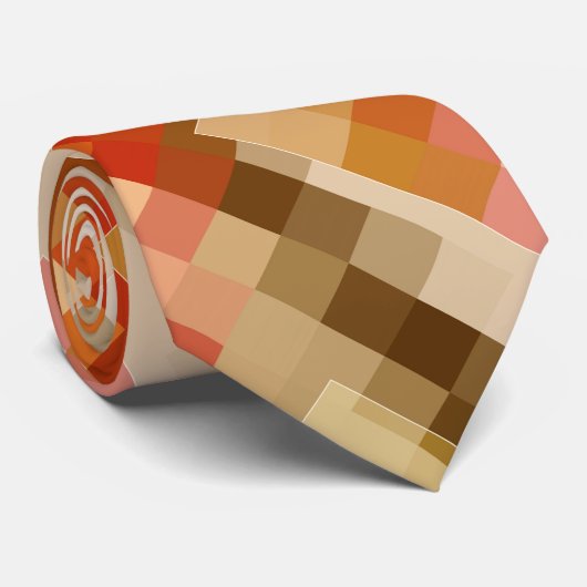 Moderne Krawatte Terra Cotta Geometric Abstrakt Pa (Gerollt)