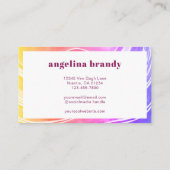 Moderne, kreativ Abstrakte Regenbogenstreifen Visitenkarte (Rückseite)