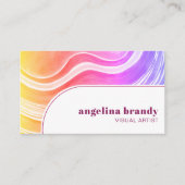 Moderne, kreativ Abstrakte Regenbogenstreifen Visitenkarte (Vorderseite)