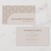 Moderne kreative Abstrakt Beige Tan Beruflich Visitenkarte (Vorne/Hinten)