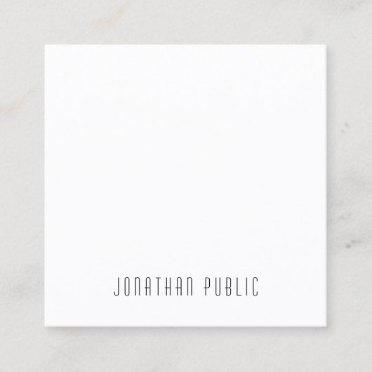 Moderne, kreative Minimal-Vorlage Beruflich Chic Quadratische Visitenkarte (Vorderseite)