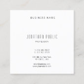 Moderne, kreative Minimal-Vorlage Beruflich Chic Quadratische Visitenkarte (Rückseite)