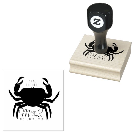 Moderne Krebse Save the Date Design Briefmarke Gummistempel (Stempel)