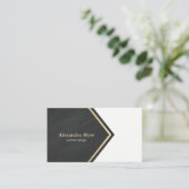 Moderne Kreide schwarze Imitate Goldstreifen Visit Visitenkarte (Stehend Vorderseite)