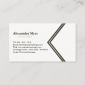 Moderne Kreide schwarze Imitate Goldstreifen Visit Visitenkarte (Rückseite)