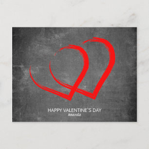 Moderne Kreidetafel-Herzen zum Valentinstag Feiertagspostkarte
