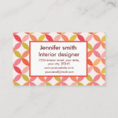Moderne Kreise des Innenarchitekten des Mittelalte Visitenkarte (Rückseite)