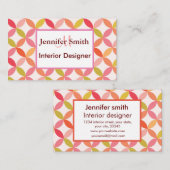 Moderne Kreise des Innenarchitekten des Mittelalte Visitenkarte (Vorne/Hinten)