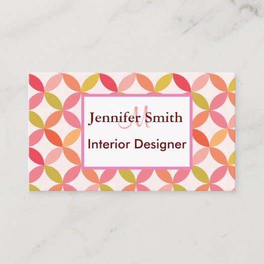 Moderne Kreise des Innenarchitekten des Mittelalte Visitenkarte (Vorderseite)