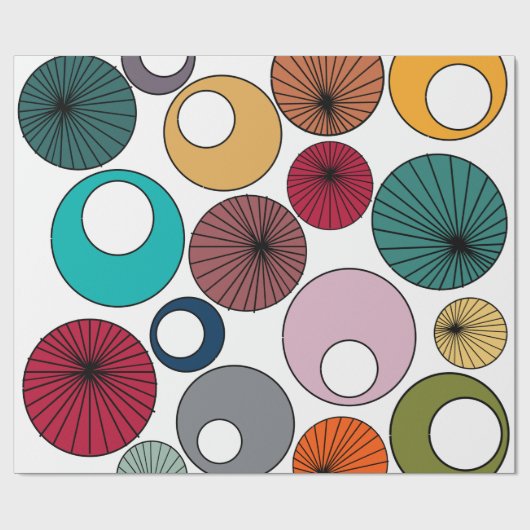 Moderne Kreise des Mitteljahrhunderts Geschenkpapier (Flach)