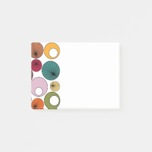 Moderne Kreise des Mitteljahrhunderts Post-it Klebezettel