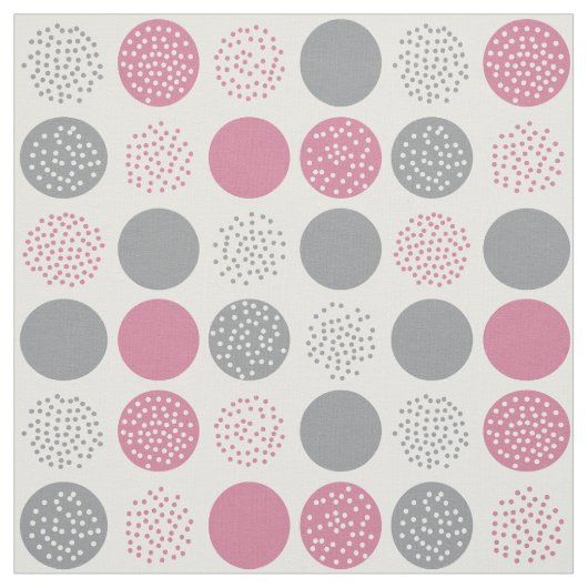 Moderne Kreise Dock White Gray Pink Stoff (Muster)