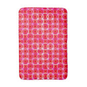 Moderne Kreise, dunkelrot und rosa Badematte (Vorderseite Vertikal)