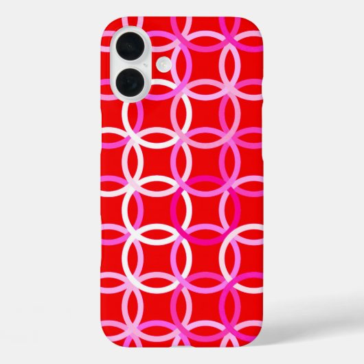 Moderne Kreise, dunkelrot und rosa Case-Mate iPhone Hülle (Rückseite)
