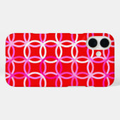Moderne Kreise, dunkelrot und rosa Case-Mate iPhone Hülle (Rückseite (Horizontal))