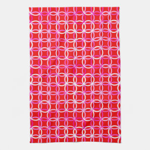 Moderne Kreise, dunkelrot und rosa Küchentuch
