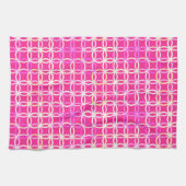 Moderne Kreise, fuchsienrosa und creme aus der Mit Geschirrtuch (Horizontal)