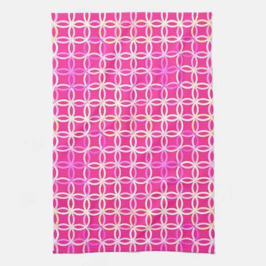 Moderne Kreise, fuchsienrosa und creme aus der Mit Geschirrtuch (Vertikal)