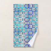 Moderne Kreise, Grau, Blau und Weiß der Mitte des Badhandtuch Set (Handtuch)