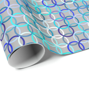 Moderne Kreise, Grau, Blau und Weiß der Mitte des Geschenkpapier