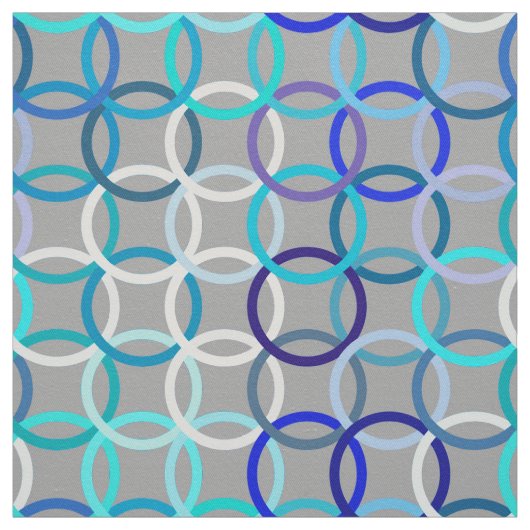 Moderne Kreise, Grau, Blau und Weiß der Mitte des Stoff (Muster)