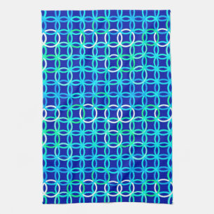 Moderne Kreise, Kobalt u. Pfau der Mitte des Handtuch