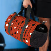 Moderne Kreise Linien Muster Rot Schwarz Cool Cust Duffle Bag