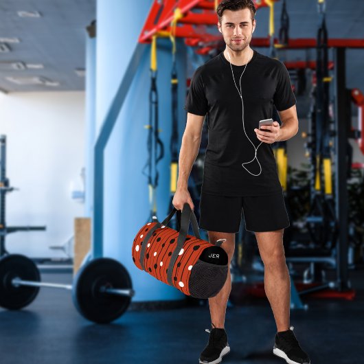 Moderne Kreise Linien Muster Rot Schwarz Cool Cust Duffle Bag