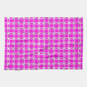 Moderne Kreise, Magenta, grau und weiß Geschirrtuch (Horizontal)